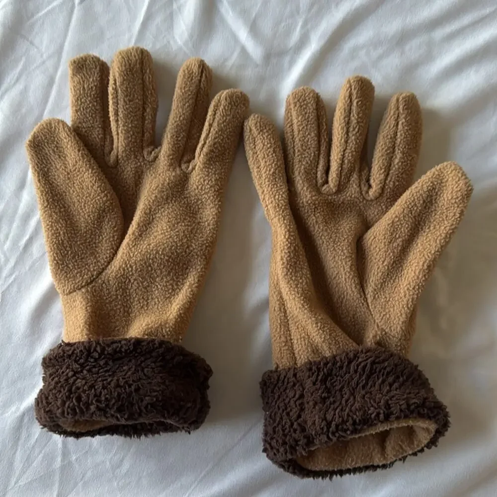 Seven apparel women's tan and brown winter gloves mittens